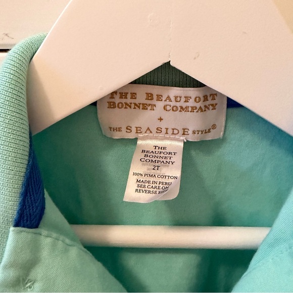 The Beaufort Bonnet Company + The Seaside Style Collaboration Seafoam Polo 2T - Picture 4 of 4